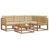 Ensemble de canapés d'extérieur 5 pcs Naturel et Beige 525517525517