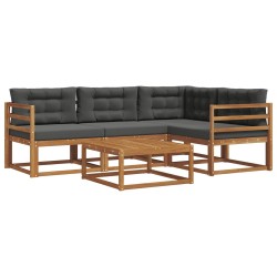 Ensemble de canapés d'extérieur 5 pcs Naturel et Anthracite 525518525518