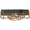 Ensemble de canapés d'extérieur 5 pcs Naturel et Anthracite 525518525518