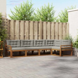 Ensemble de canapés d'extérieur 5 pcs Gris Naturel et Clair 525519525519