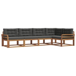 Ensemble de canapés d'extérieur 5 pcs Naturel et Anthracite 525520525520