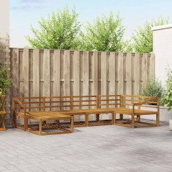 Ensemble de canapés d'extérieur 6 pcs Naturel 525522525522