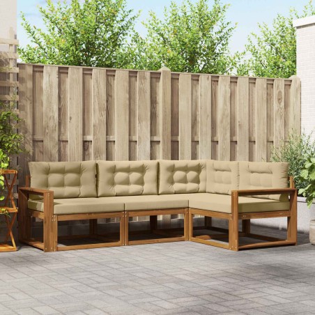 Ensemble de canapés d'extérieur 4 pcs Naturel et Beige 525527525527