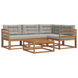 Ensemble de canapés d'extérieur 5 pcs Gris Naturel et Clair 525531525531