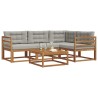 Ensemble de canapés d'extérieur 5 pcs Gris Naturel et Clair 525531525531