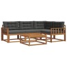 Ensemble de canapés d'extérieur 5 pcs Naturel et Anthracite 525532525532