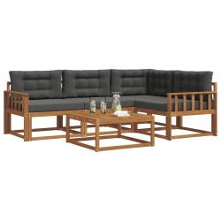Ensemble de canapés d'extérieur 5 pcs Naturel et Anthracite 525532525532