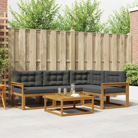 Ensemble de canapés d'extérieur 5 pcs Naturel et Anthracite 525533525533