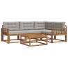 Ensemble de canapés d'extérieur 5 pcs Gris Naturel et Clair 525534525534