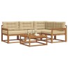 Ensemble de canapés d'extérieur 5 pcs Naturel et Beige 525537525537