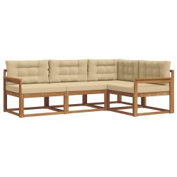 Ensemble de canapés d'extérieur 4 pcs Naturel et Beige 525540525540