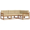 Ensemble de canapés d'extérieur 4 pcs Naturel et Beige 525540525540