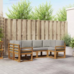 Ensemble de canapés d'extérieur 6 pcs Gris Naturel et Clair 525541525541