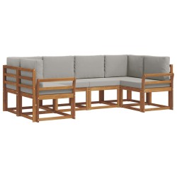 Ensemble de canapés d'extérieur 6 pcs Gris Naturel et Clair 525541525541