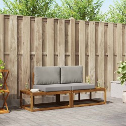 Ensemble de canapés d'extérieur avec coussin 2 pcs Naturel 525542525542