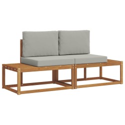 Ensemble de canapés d'extérieur avec coussin 2 pcs Naturel 525542525542
