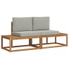 Ensemble de canapés d'extérieur avec coussin 2 pcs Naturel 525542525542