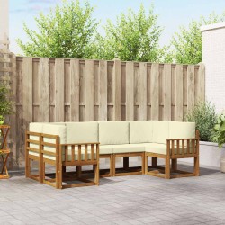 Ensemble de canapés d'extérieur 6 pcs Naturel et Crème 525543525543