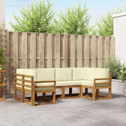 Ensemble de canapés d'extérieur 6 pcs Naturel et Crème 525544525544