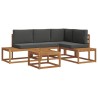 Ensemble de canapés d'extérieur 5 Pièce Naturel et Anthracite 525545525545