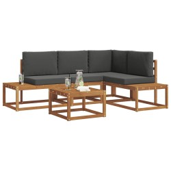 Ensemble de canapés d'extérieur 5 Pièce Naturel et Anthracite 525545525545