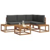 Ensemble de canapés d'extérieur 5 Pièce Naturel et Anthracite 525545525545