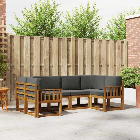 Ensemble de canapés d'extérieur 6 pcs Naturel et Anthracite 525547525547