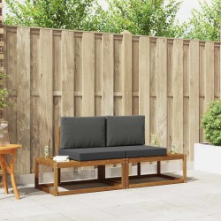 Ensemble de canapés d'extérieur avec coussin 2 pcs Naturel 525549525549