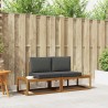 Ensemble de canapés d'extérieur avec coussin 2 pcs Naturel 525549525549