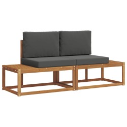 Ensemble de canapés d'extérieur avec coussin 2 pcs Naturel 525549525549