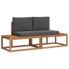 Ensemble de canapés d'extérieur avec coussin 2 pcs Naturel 525549525549