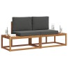 Ensemble de canapés d'extérieur avec coussin 2 pcs Naturel 525549525549