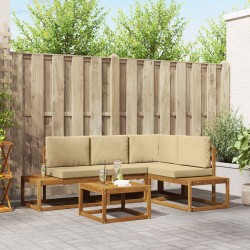 Ensemble de canapés d'extérieur 5 Pièce Naturel et Beige 525550525550