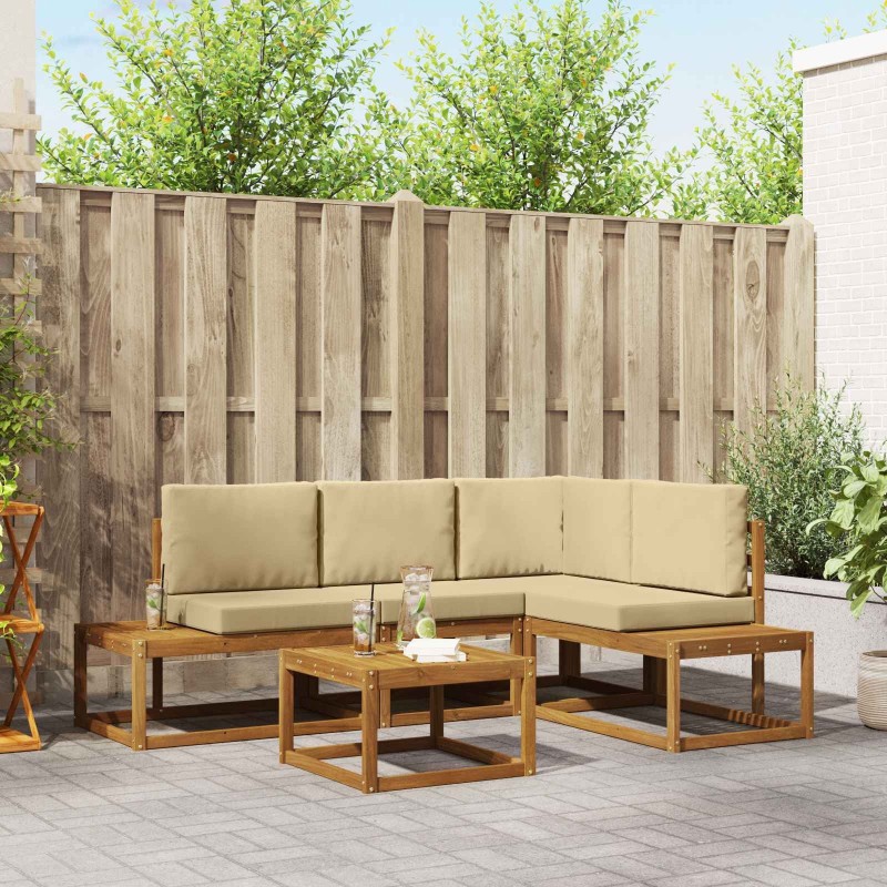 Ensemble de canapés d'extérieur 5 Pièce Naturel et Beige 525550525550