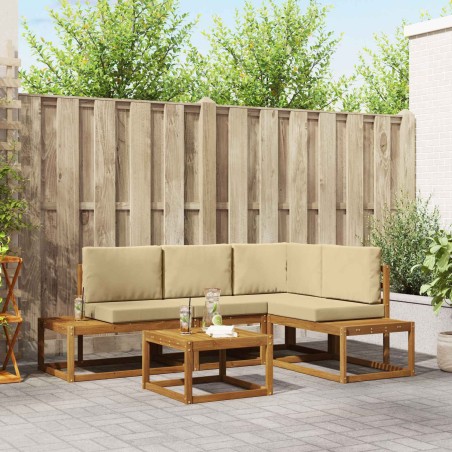 Ensemble de canapés d'extérieur 5 Pièce Naturel et Beige 525550525550