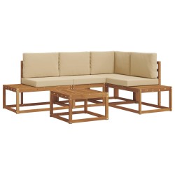 Ensemble de canapés d'extérieur 5 Pièce Naturel et Beige 525550525550