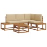 Ensemble de canapés d'extérieur 5 Pièce Naturel et Beige 525550525550