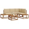 Ensemble de canapés d'extérieur 5 Pièce Naturel et Beige 525550525550