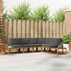 Ensemble de canapés d'extérieur 6 Pièce Naturel et Anthracite 525557525557