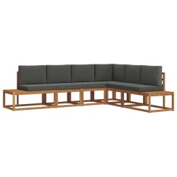 Ensemble de canapés d'extérieur 6 Pièce Naturel et Anthracite 525557525557