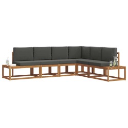 Ensemble de canapés d'extérieur 6 Pièce Naturel et Anthracite 525557525557