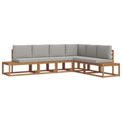 Ensemble de canapés d'extérieur 6 Pièce Gris Naturel et Clair 525559525559