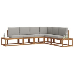 Ensemble de canapés d'extérieur 6 Pièce Gris Naturel et Clair 525559525559