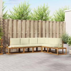 Ensemble de canapés d'extérieur 6 Pièce Naturel et Crème 525560525560