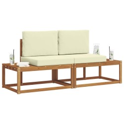 Ensemble de canapés d'extérieur avec coussin 2 pcs Naturel 525561525561