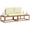 Ensemble de canapés d'extérieur avec coussin 2 pcs Naturel 525561525561
