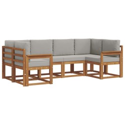 Ensemble de canapés d'extérieur 6 pcs Gris Naturel et Clair 525562525562