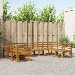 Ensemble de canapés d'extérieur 9 pcs Naturel 525563525563