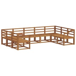 Ensemble de canapés d'extérieur 9 pcs Naturel 525563525563