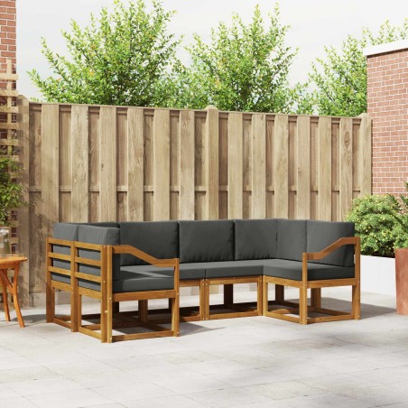 Ensemble de canapés d'extérieur 6 pcs Naturel et Anthracite 525566525566